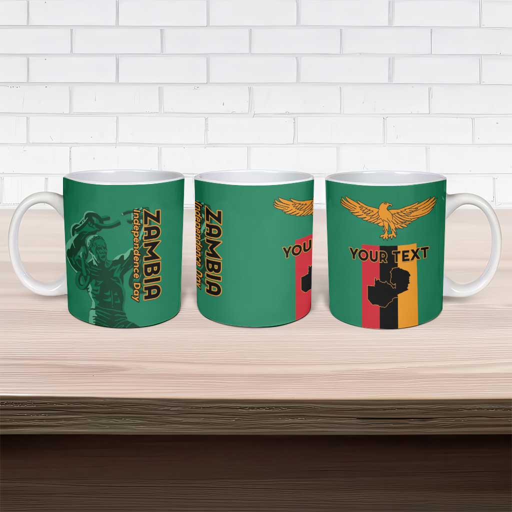 Personalized Zambia Independence Day Ceramic Mug Lusaka Freedom Statue - Wonder Print Shop