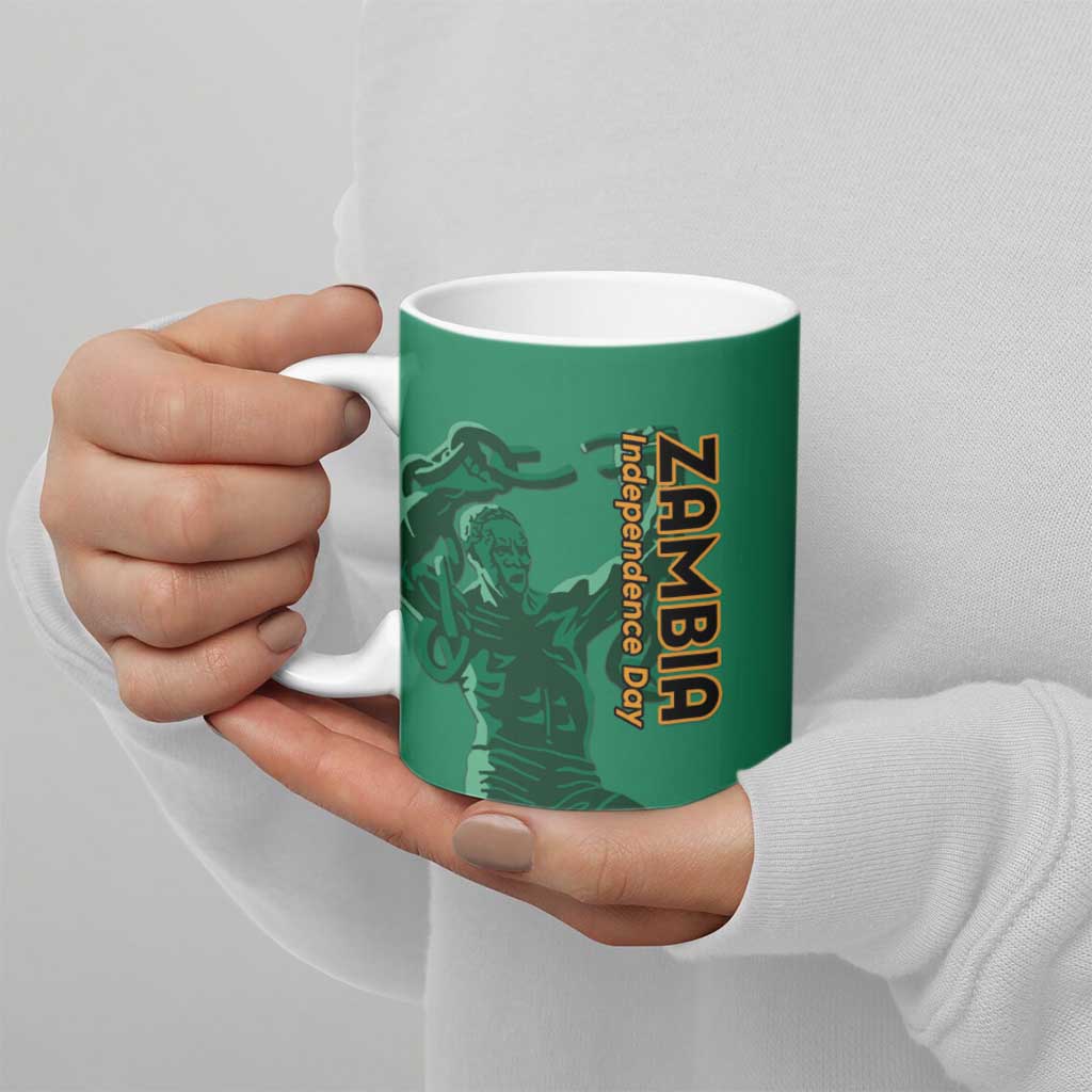 Personalized Zambia Independence Day Ceramic Mug Lusaka Freedom Statue - Wonder Print Shop