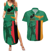 Personalized Zambia Independence Day Couples Matching Summer Maxi Dress and Hawaiian Shirt Lusaka Freedom Statue - Wonder Print Shop