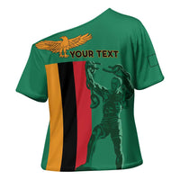 Personalized Zambia Independence Day Cross Shoulder Shirt Lusaka Freedom Statue - Wonder Print Shop