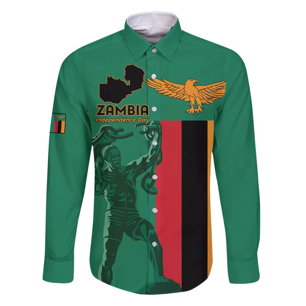 Personalized Zambia Independence Day Family Matching Long Sleeve Bodycon Dress and Hawaiian Shirt Lusaka Freedom Statue - Wonder Print Shop