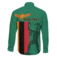 Personalized Zambia Independence Day Family Matching Off The Shoulder Long Sleeve Dress and Hawaiian Shirt Lusaka Freedom Statue - Wonder Print Shop