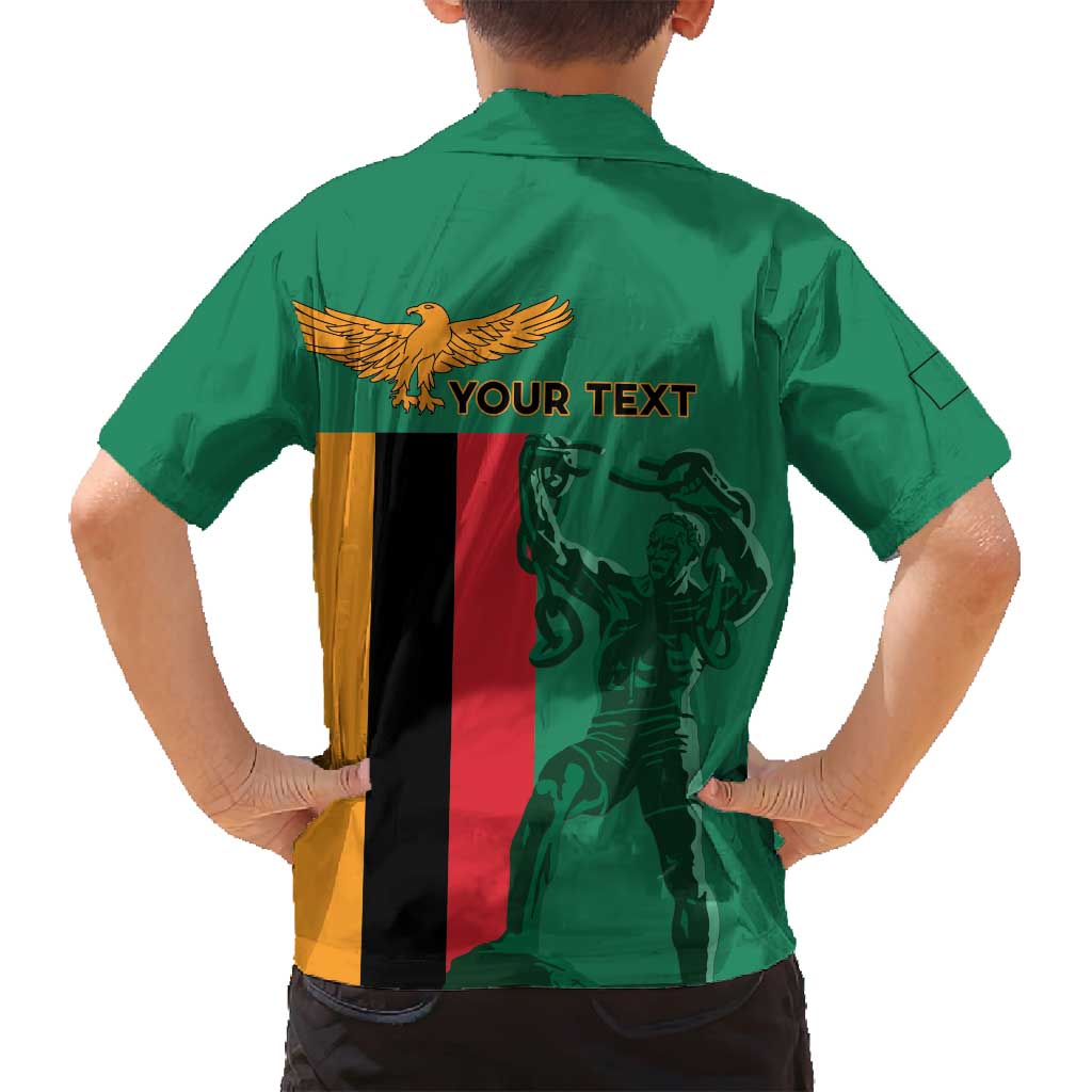 Personalized Zambia Independence Day Family Matching Off Shoulder Short Dress and Hawaiian Shirt Lusaka Freedom Statue - Wonder Print Shop