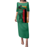 Personalized Zambia Independence Day Family Matching Puletasi and Hawaiian Shirt Lusaka Freedom Statue - Wonder Print Shop