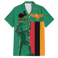 Personalized Zambia Independence Day Family Matching Short Sleeve Bodycon Dress and Hawaiian Shirt Lusaka Freedom Statue - Wonder Print Shop