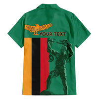 Personalized Zambia Independence Day Family Matching Short Sleeve Bodycon Dress and Hawaiian Shirt Lusaka Freedom Statue - Wonder Print Shop