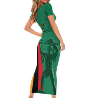 Personalized Zambia Independence Day Family Matching Short Sleeve Bodycon Dress and Hawaiian Shirt Lusaka Freedom Statue - Wonder Print Shop