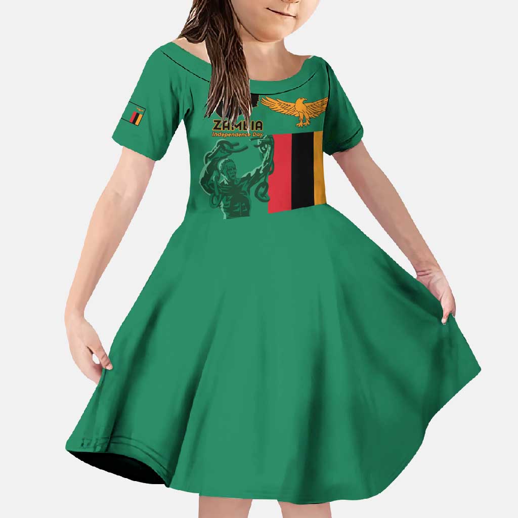 Personalized Zambia Independence Day Family Matching Summer Maxi Dress and Hawaiian Shirt Lusaka Freedom Statue - Wonder Print Shop