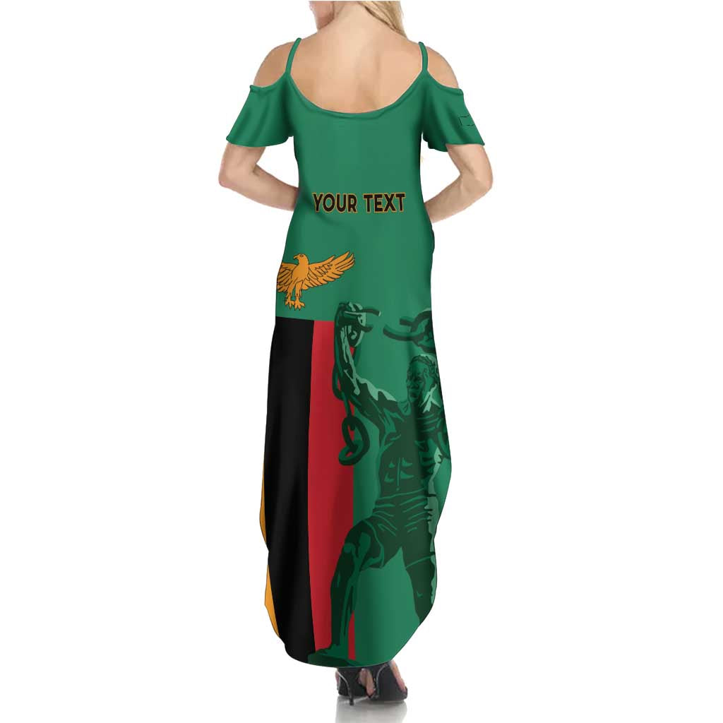 Personalized Zambia Independence Day Family Matching Summer Maxi Dress and Hawaiian Shirt Lusaka Freedom Statue - Wonder Print Shop