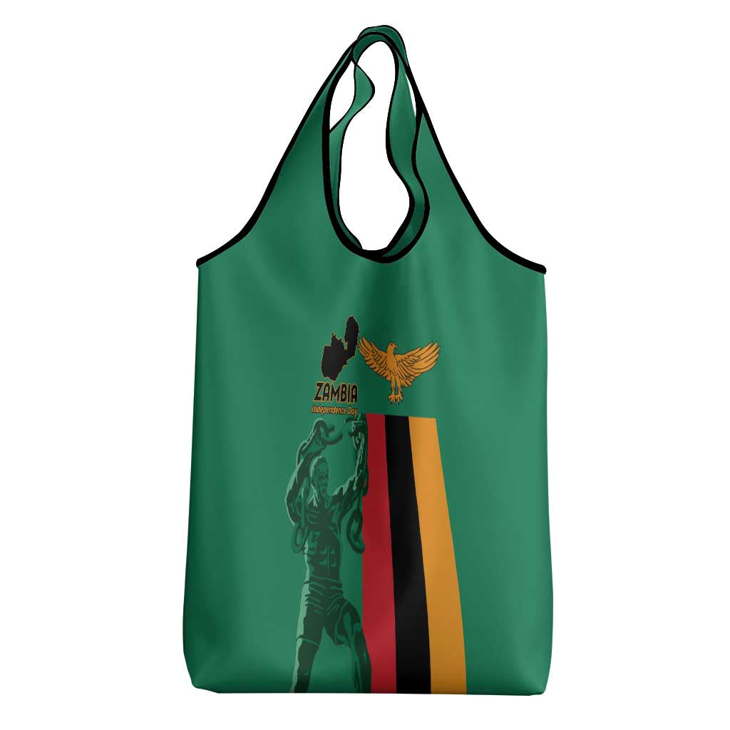 Zambia Independence Day Grocery Bag Lusaka Freedom Statue - Wonder Print Shop