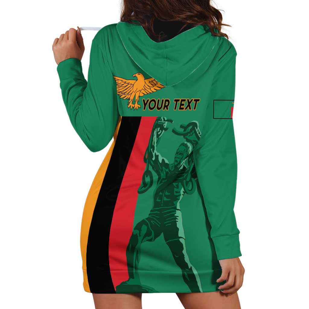 Personalized Zambia Independence Day Hoodie Dress Lusaka Freedom Statue - Wonder Print Shop