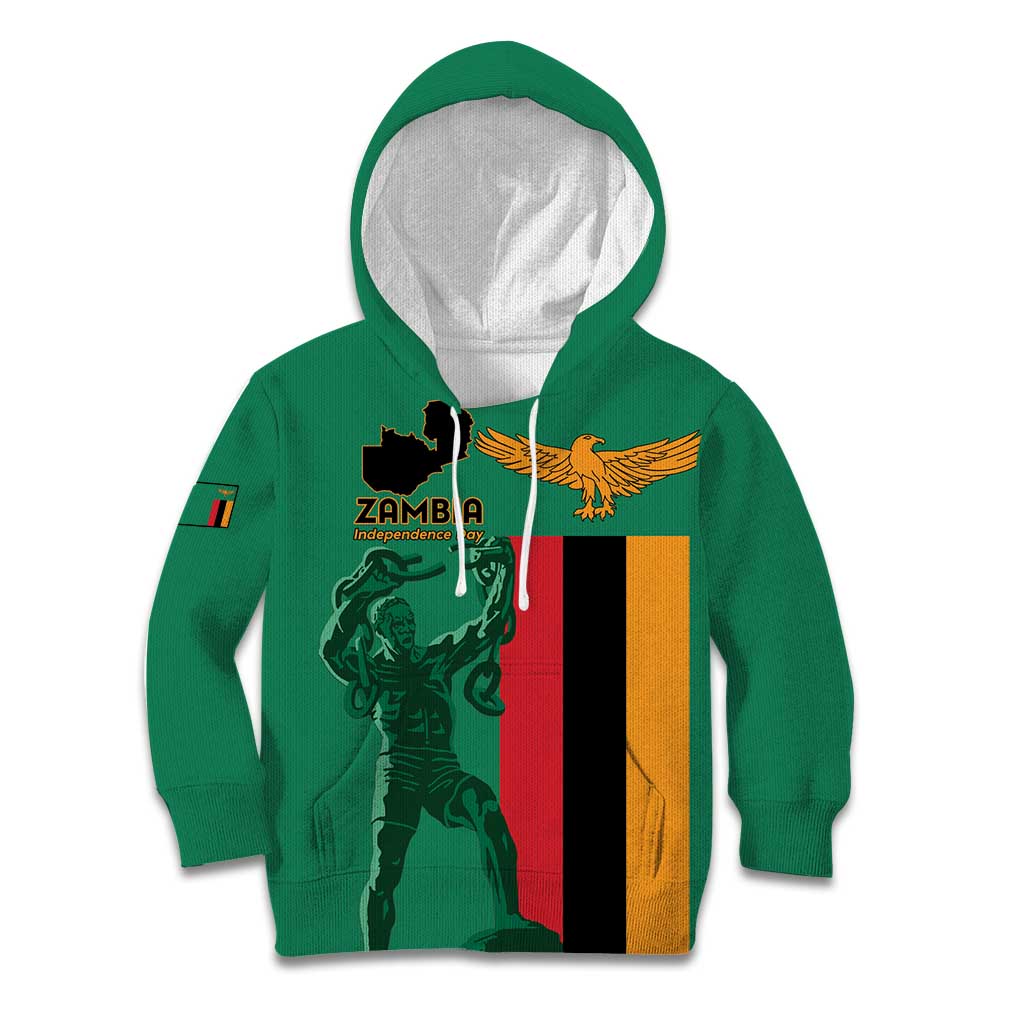 Personalized Zambia Independence Day Kid Hoodie Lusaka Freedom Statue - Wonder Print Shop