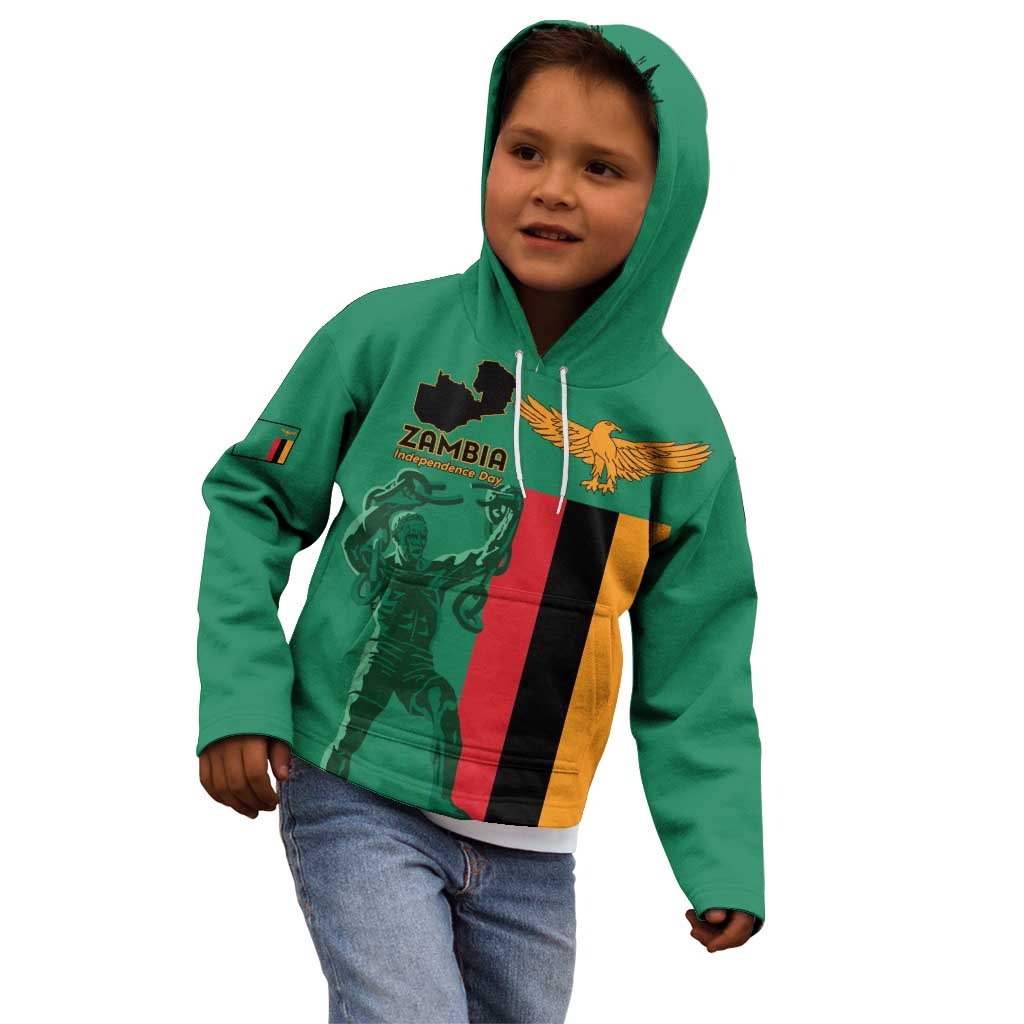 Personalized Zambia Independence Day Kid Hoodie Lusaka Freedom Statue - Wonder Print Shop