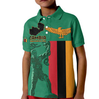 Personalized Zambia Independence Day Kid Polo Shirt Lusaka Freedom Statue - Wonder Print Shop