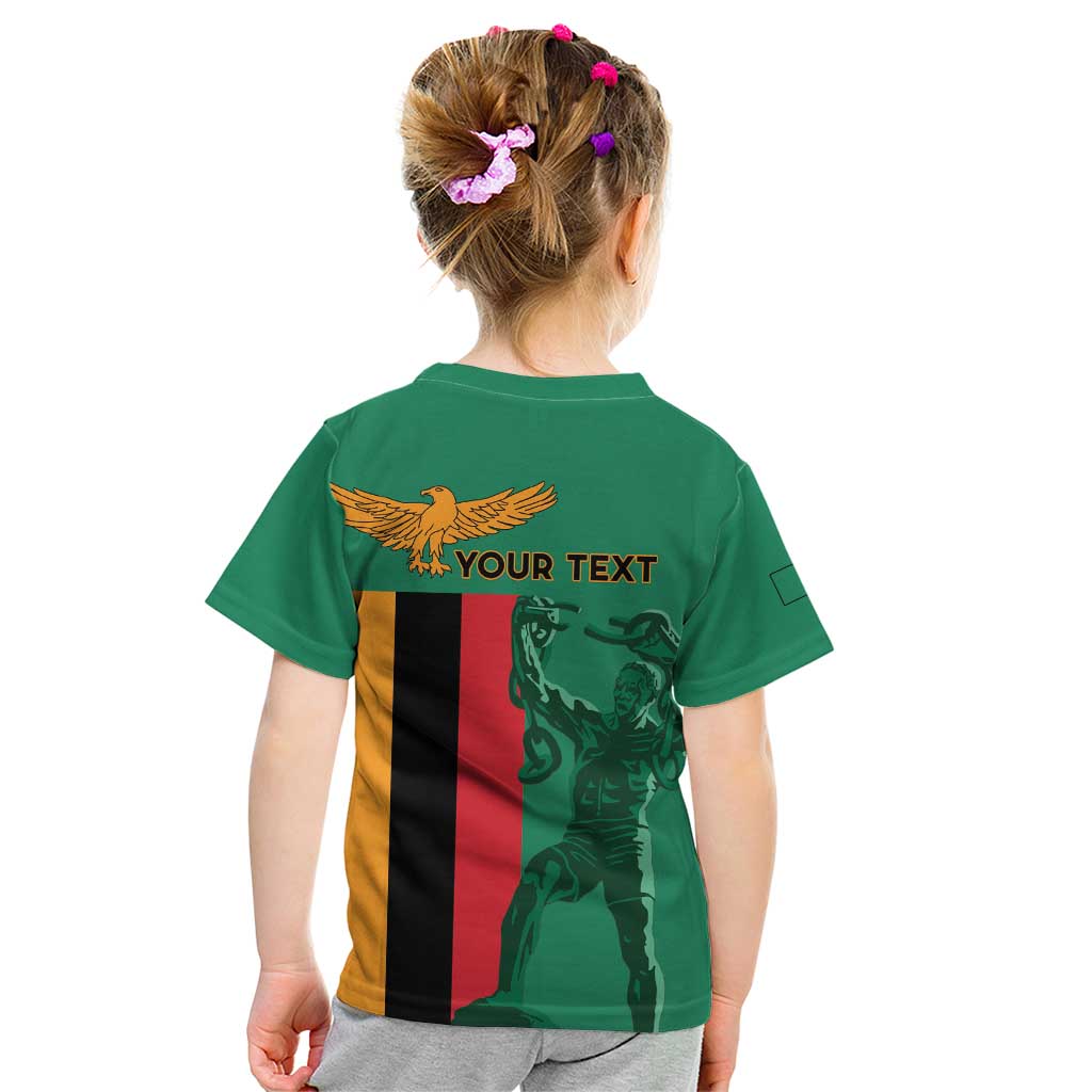 Personalized Zambia Independence Day Kid T Shirt Lusaka Freedom Statue - Wonder Print Shop