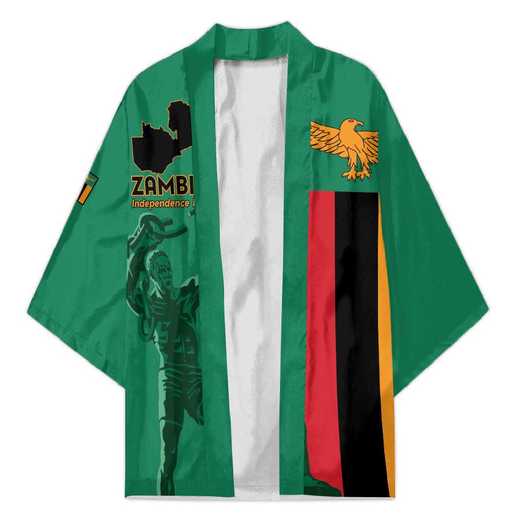 Personalized Zambia Independence Day Kimono Lusaka Freedom Statue - Wonder Print Shop