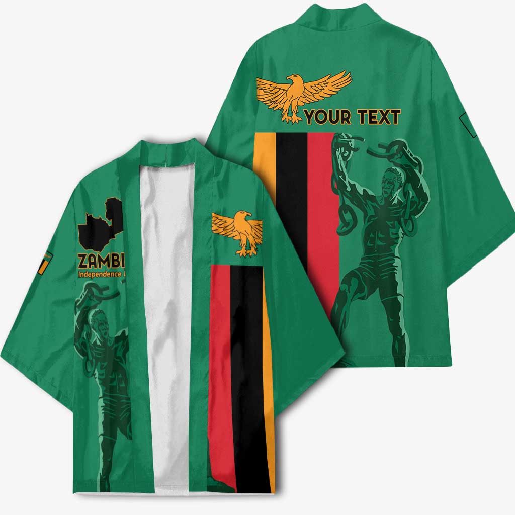 Personalized Zambia Independence Day Kimono Lusaka Freedom Statue - Wonder Print Shop