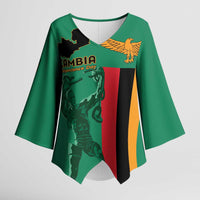Personalized Zambia Independence Day Kimono Sleeve Blouse Lusaka Freedom Statue - Wonder Print Shop