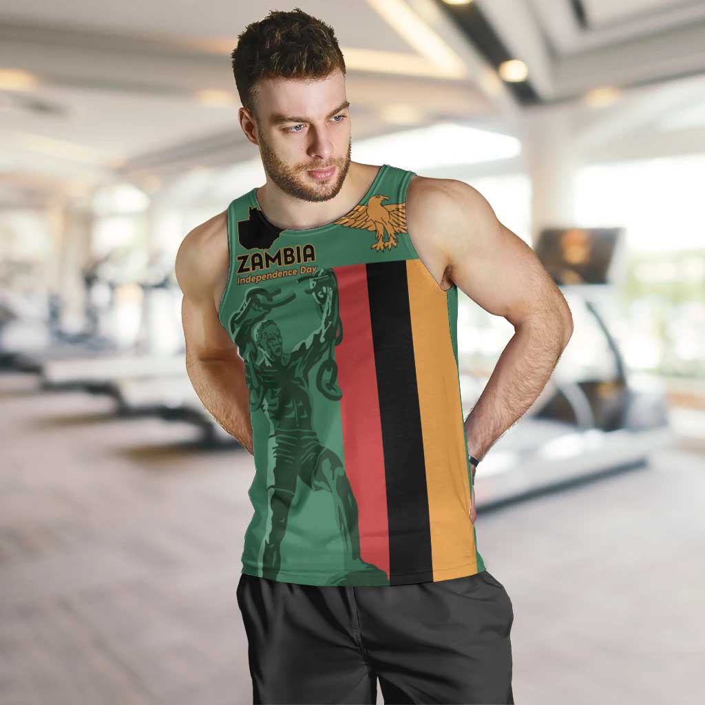 Personalized Zambia Independence Day Men Tank Top Lusaka Freedom Statue - Wonder Print Shop