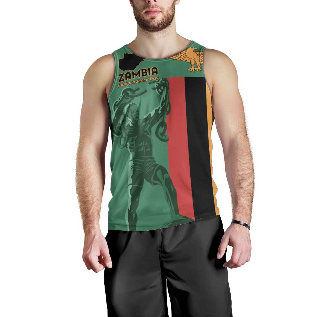 Personalized Zambia Independence Day Men Tank Top Lusaka Freedom Statue - Wonder Print Shop