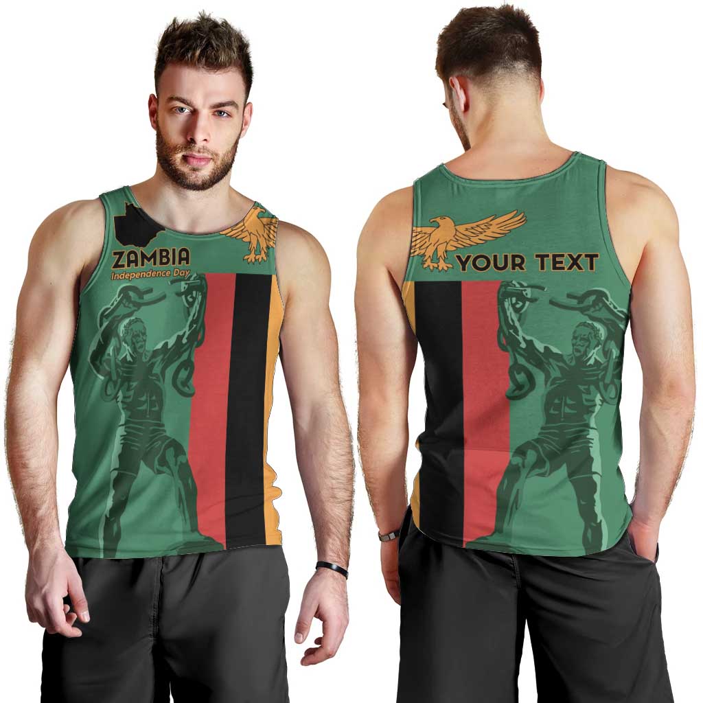 Personalized Zambia Independence Day Men Tank Top Lusaka Freedom Statue - Wonder Print Shop