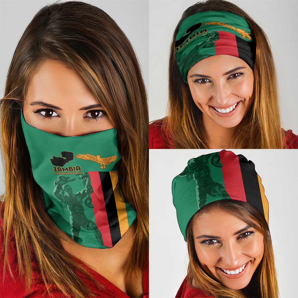 Zambia Independence Day Neck Gaiter Lusaka Freedom Statue - Wonder Print Shop