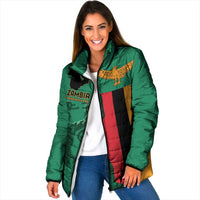 Personalized Zambia Independence Day Padded Jacket Lusaka Freedom Statue - Wonder Print Shop