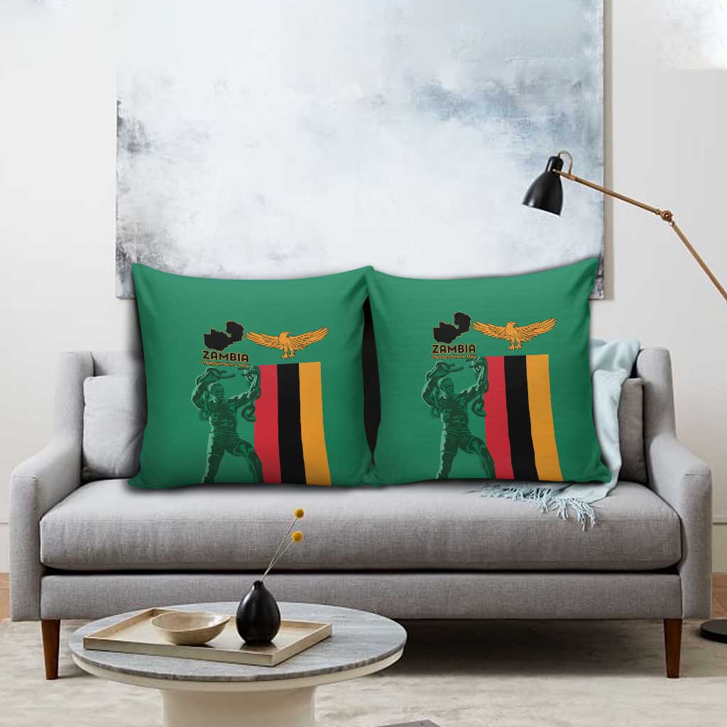 Zambia Independence Day Pillow Cover Lusaka Freedom Statue - Wonder Print Shop