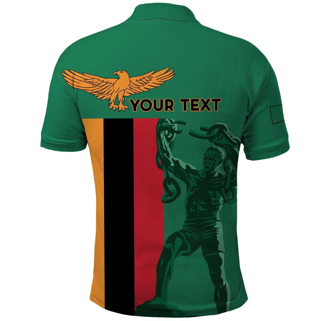 Personalized Zambia Independence Day Polo Shirt Lusaka Freedom Statue - Wonder Print Shop