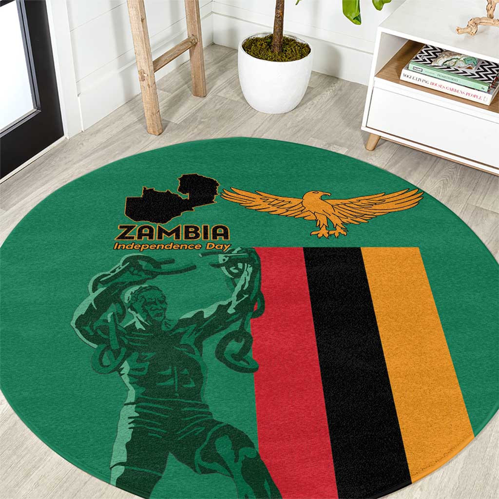 Zambia Independence Day Round Carpet Lusaka Freedom Statue - Wonder Print Shop