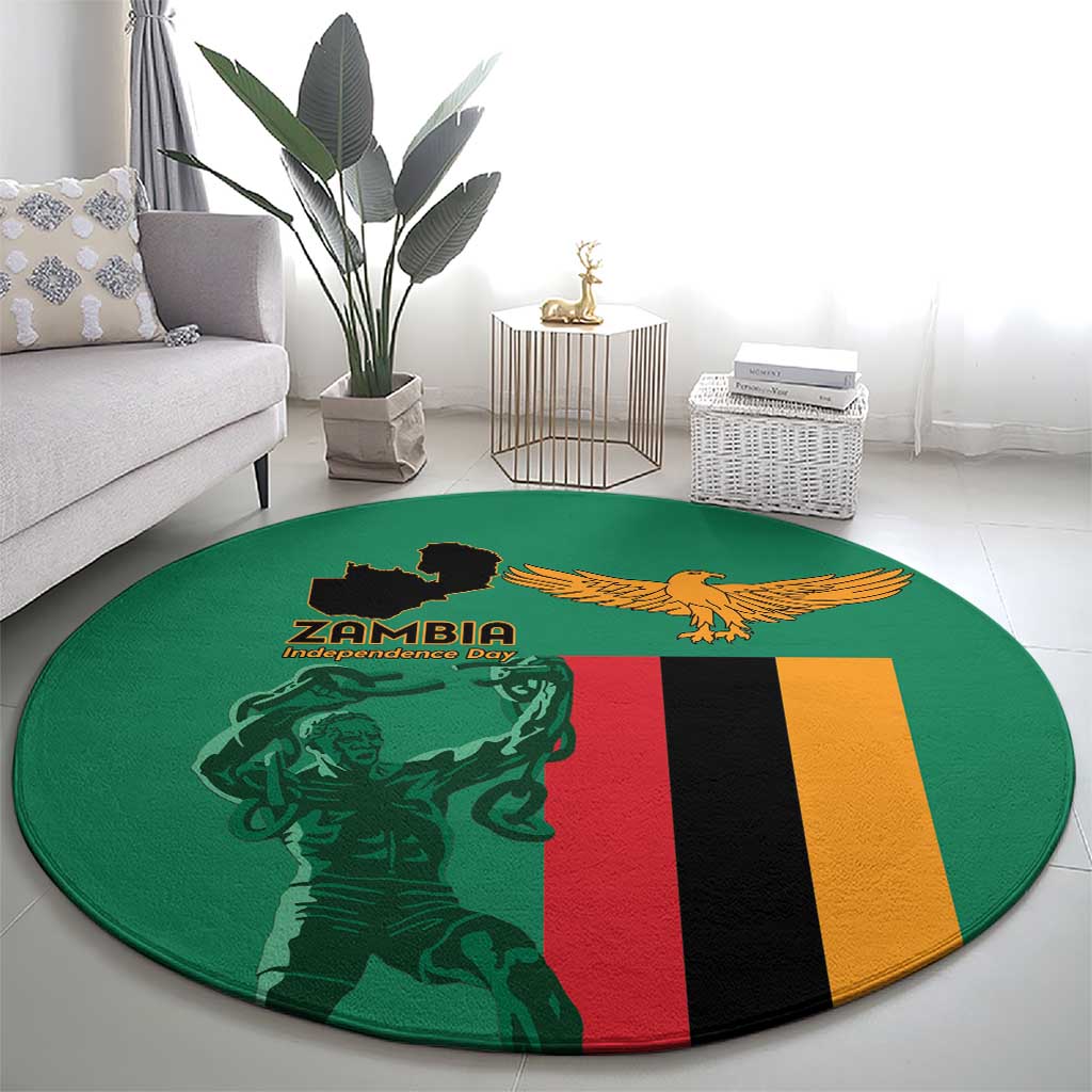 Zambia Independence Day Round Carpet Lusaka Freedom Statue - Wonder Print Shop
