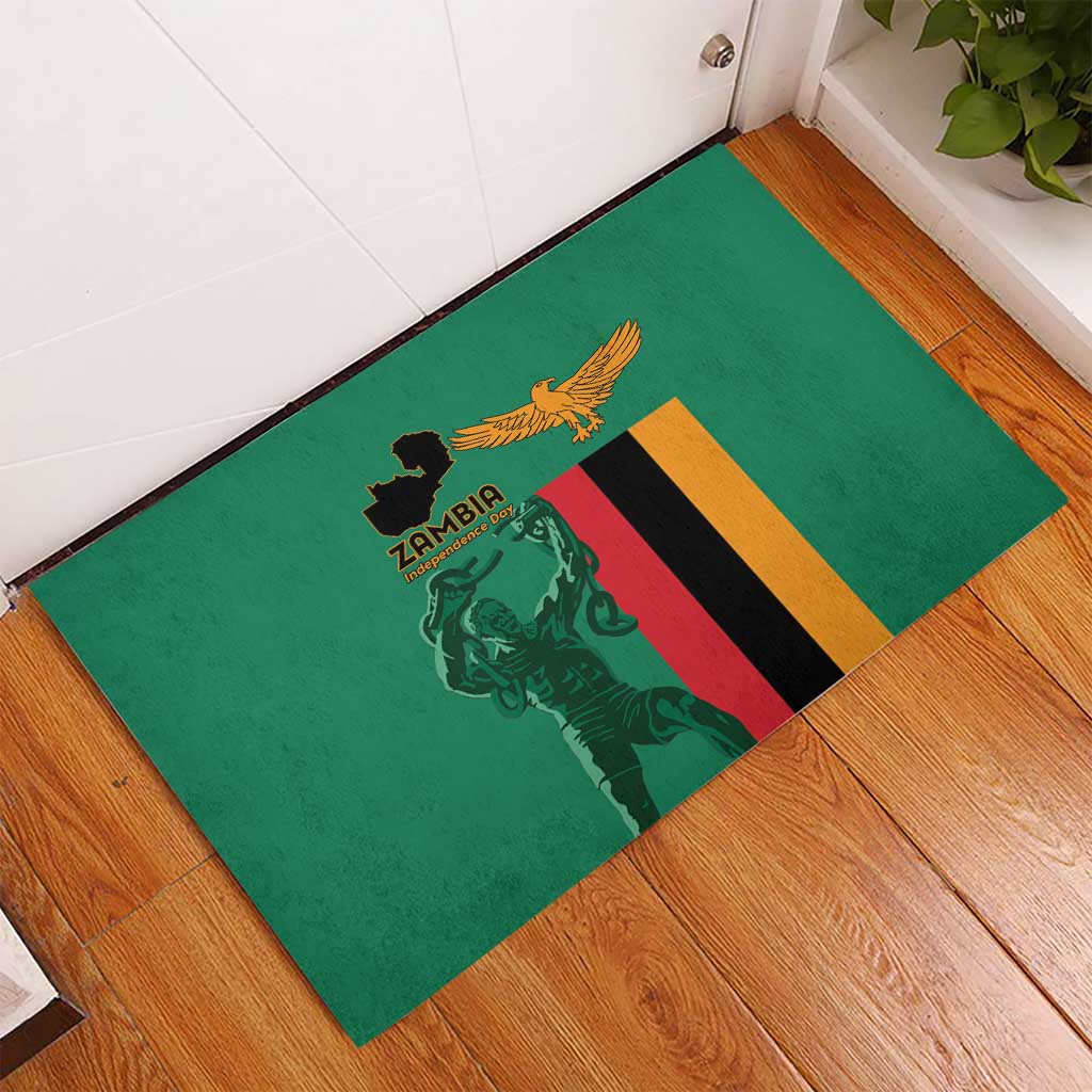 Zambia Independence Day Rubber Doormat Lusaka Freedom Statue - Wonder Print Shop