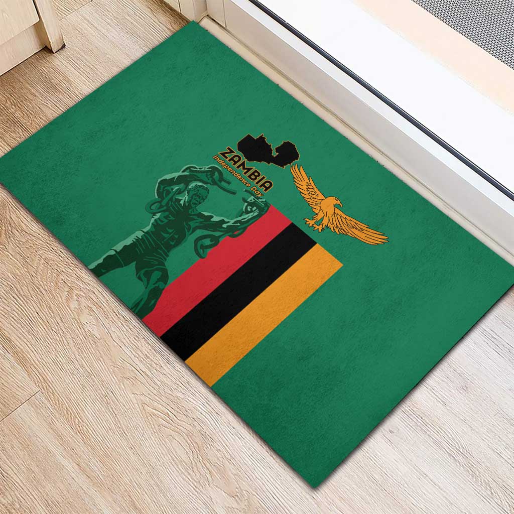 Zambia Independence Day Rubber Doormat Lusaka Freedom Statue - Wonder Print Shop