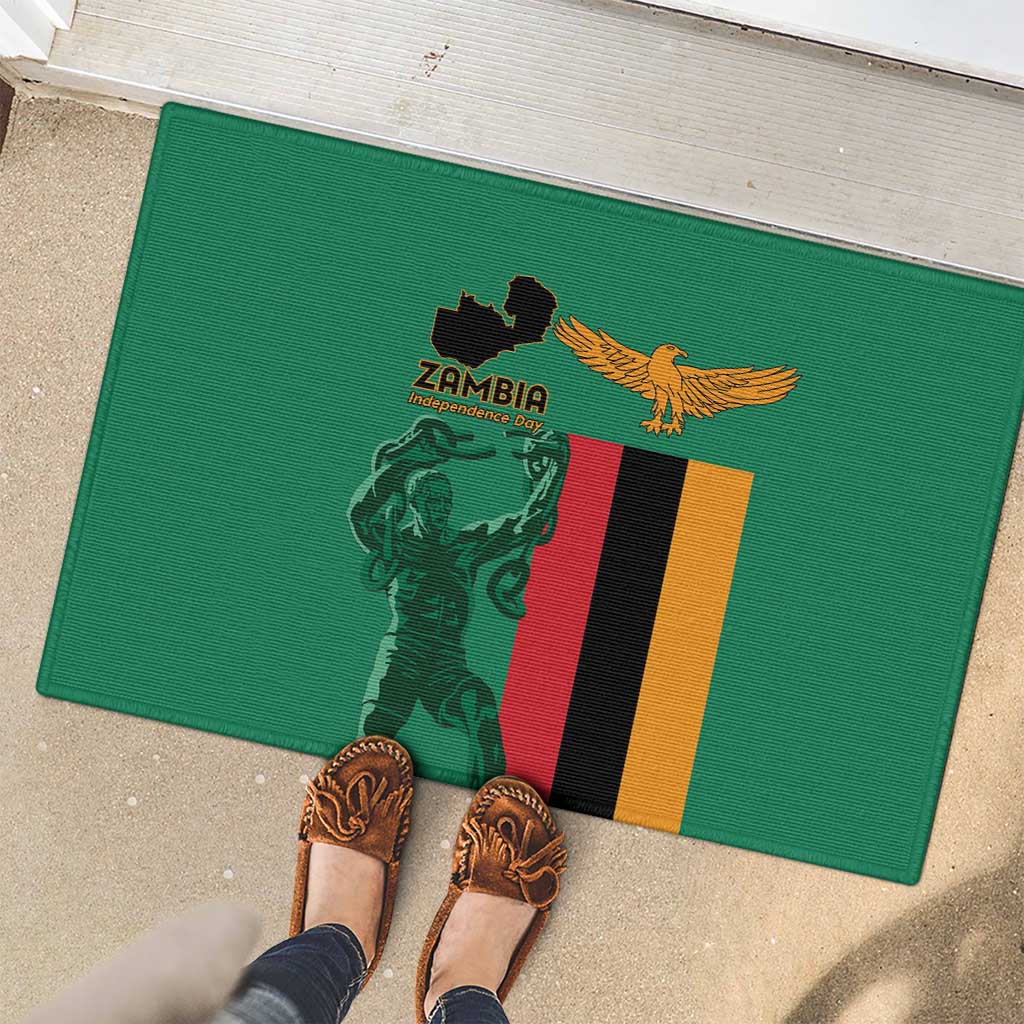 Zambia Independence Day Rubber Doormat Lusaka Freedom Statue - Wonder Print Shop
