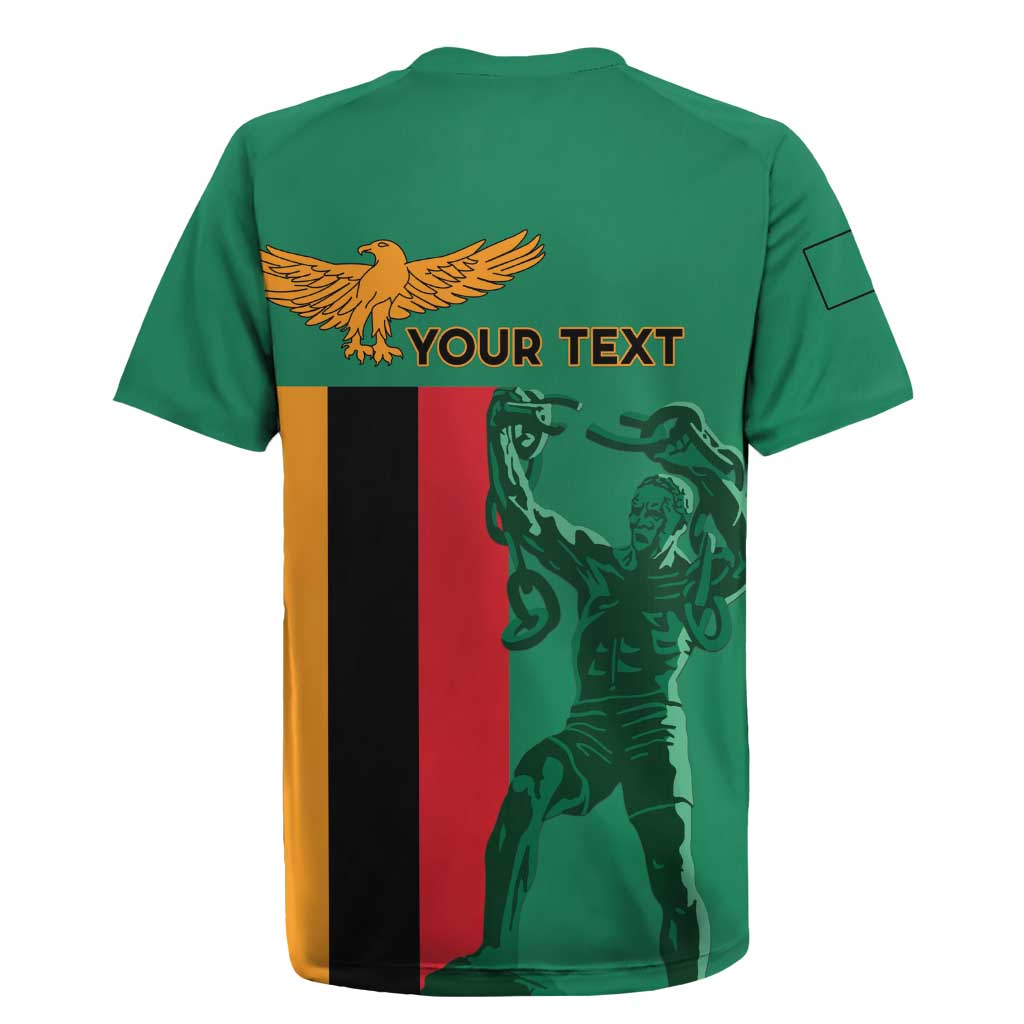 Personalized Zambia Independence Day Rugby Jersey Lusaka Freedom Statue - Wonder Print Shop