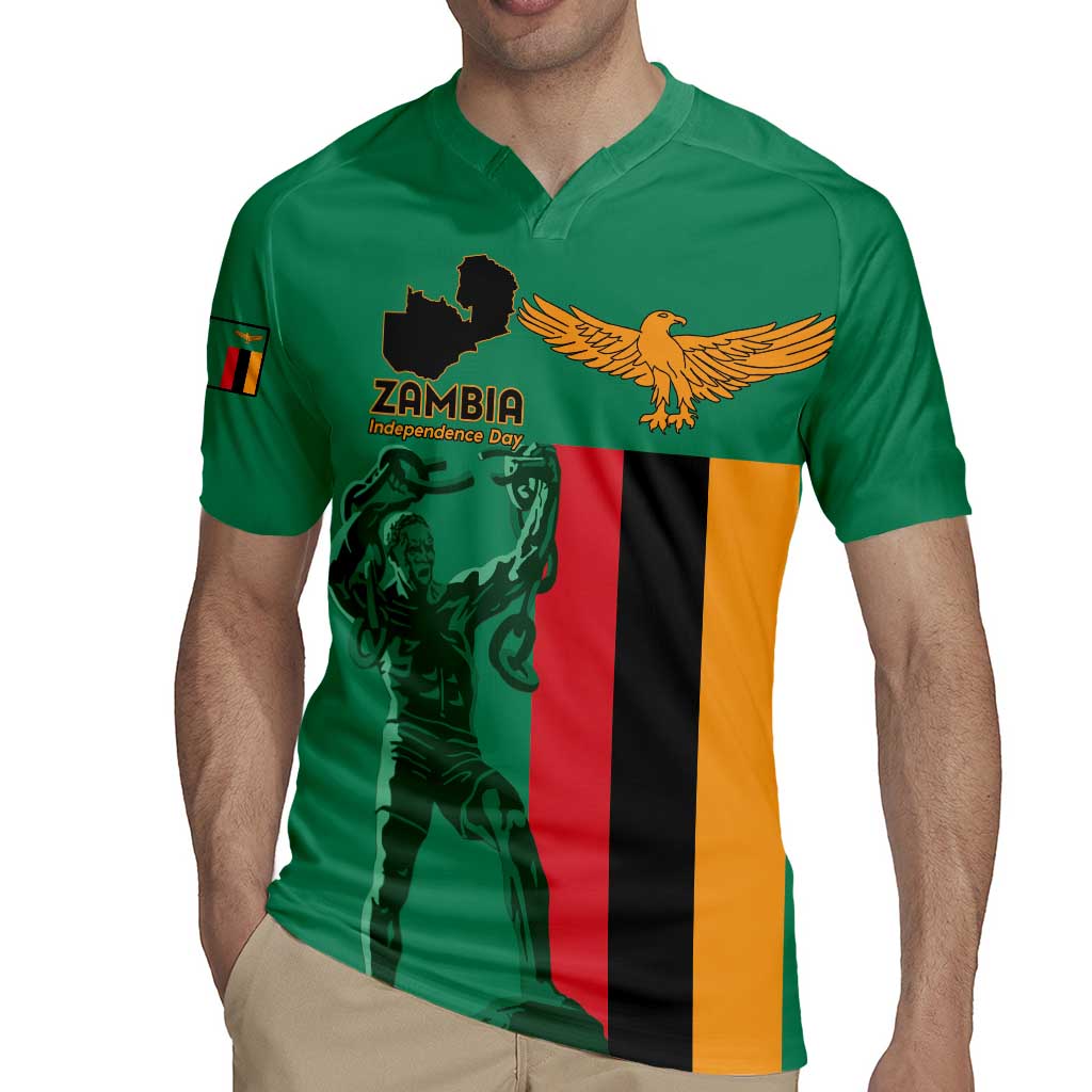 Personalized Zambia Independence Day Rugby Jersey Lusaka Freedom Statue - Wonder Print Shop