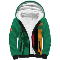 Personalized Zambia Independence Day Sherpa Hoodie Lusaka Freedom Statue - Wonder Print Shop