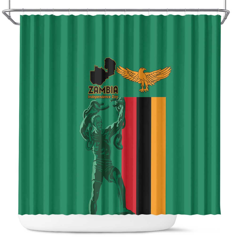 Zambia Independence Day Shower Curtain Lusaka Freedom Statue - Wonder Print Shop