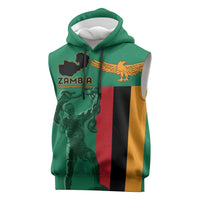 Personalized Zambia Independence Day Sleeveless Hoodie Lusaka Freedom Statue - Wonder Print Shop