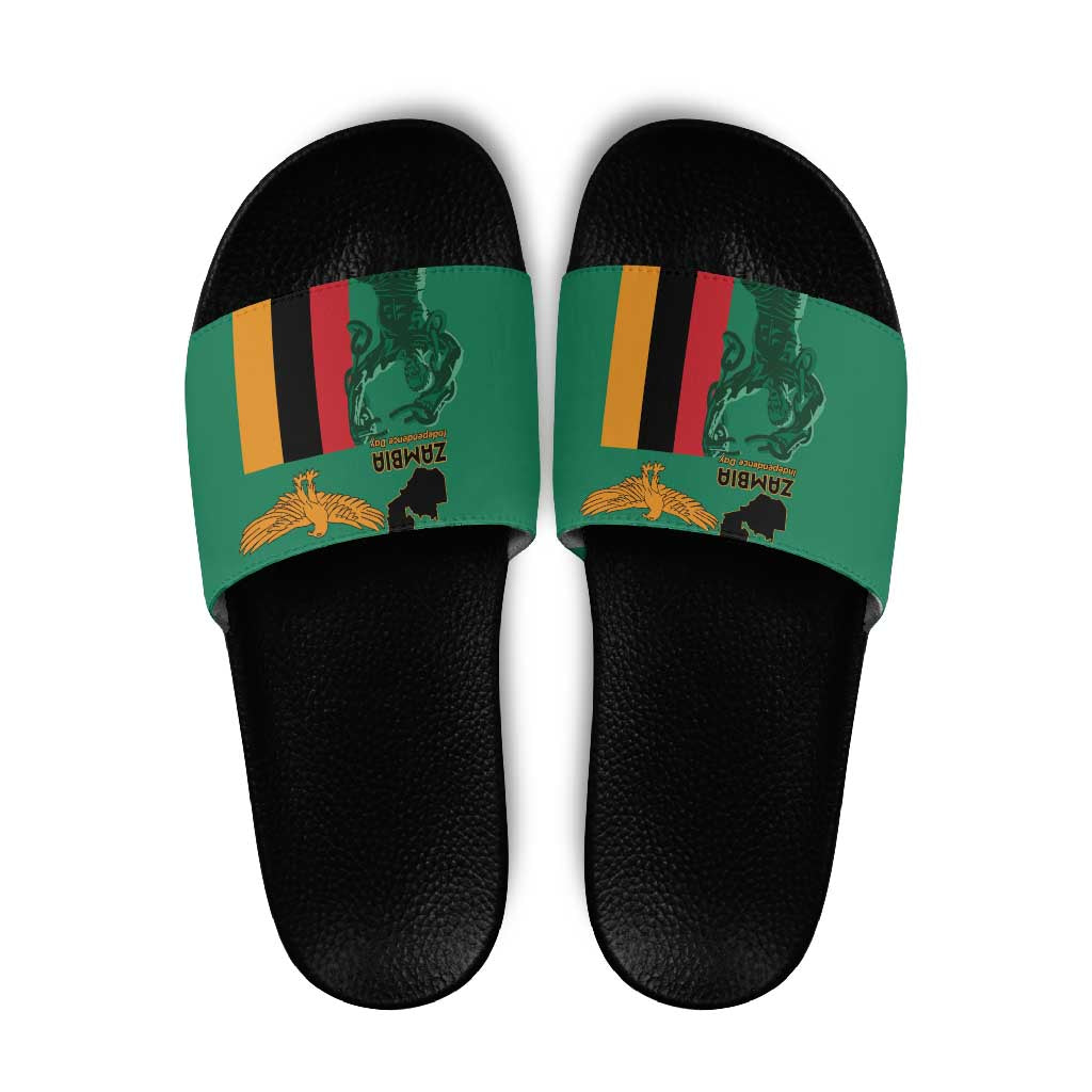 Zambia Independence Day Slide Sandals Lusaka Freedom Statue - Wonder Print Shop