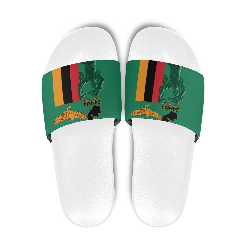 Zambia Independence Day Slide Sandals Lusaka Freedom Statue - Wonder Print Shop