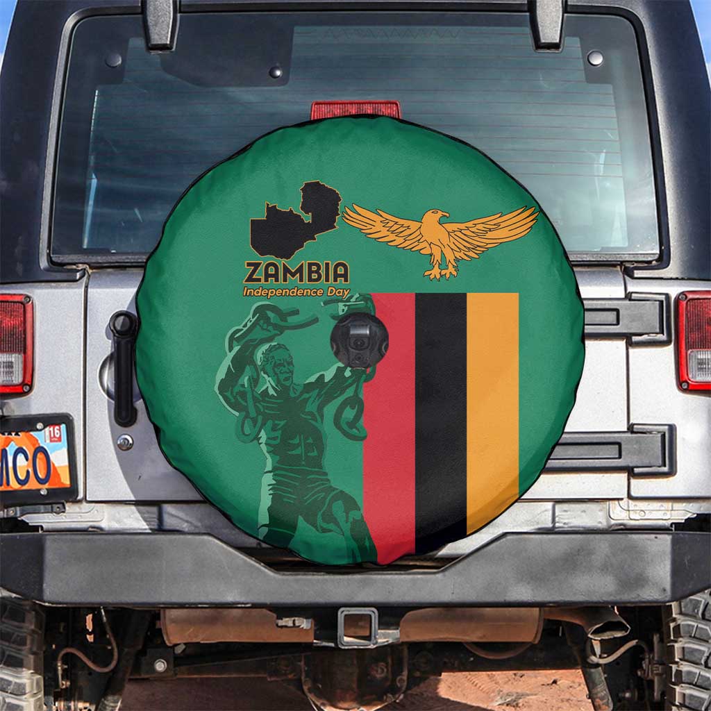 Zambia Independence Day Spare Tire Cover Lusaka Freedom Statue - Wonder Print Shop