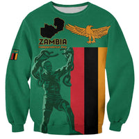 Personalized Zambia Independence Day Sweatshirt Lusaka Freedom Statue - Wonder Print Shop