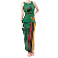 Personalized Zambia Independence Day Tank Maxi Dress Lusaka Freedom Statue - Wonder Print Shop