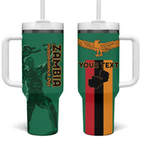 Personalized Zambia Independence Day Tumbler With Handle Lusaka Freedom Statue - Wonder Print Shop