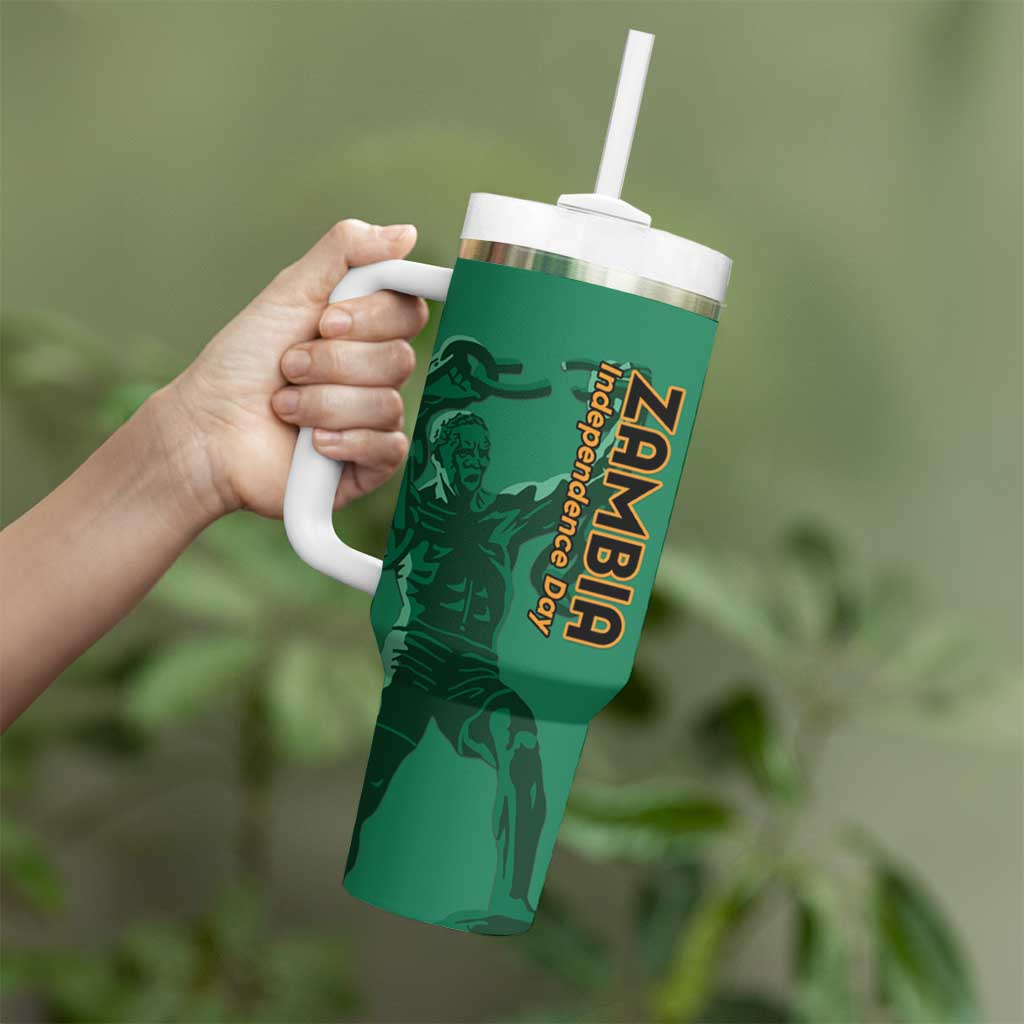 Personalized Zambia Independence Day Tumbler With Handle Lusaka Freedom Statue - Wonder Print Shop
