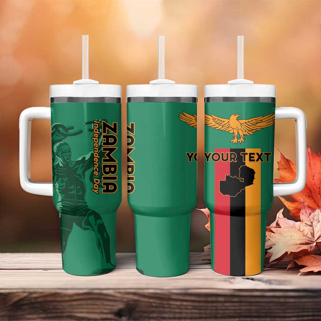 Personalized Zambia Independence Day Tumbler With Handle Lusaka Freedom Statue - Wonder Print Shop