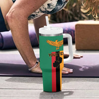 Personalized Zambia Independence Day Tumbler With Handle Lusaka Freedom Statue - Wonder Print Shop
