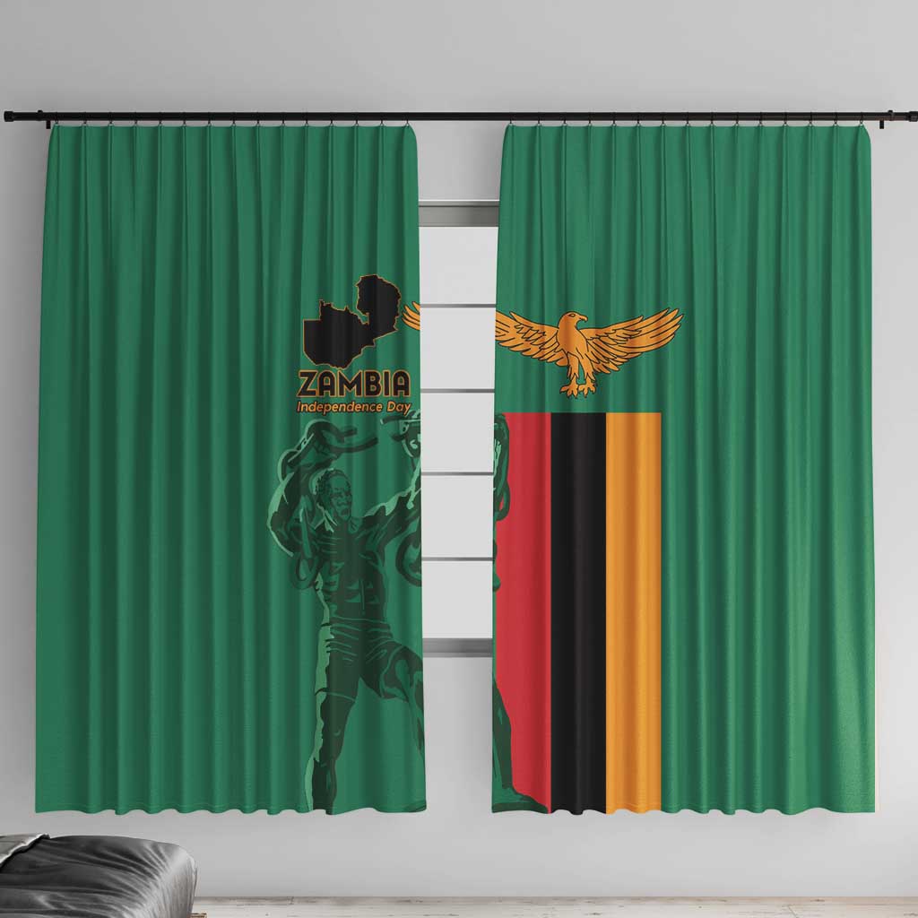 Zambia Independence Day Window Curtain Lusaka Freedom Statue - Wonder Print Shop