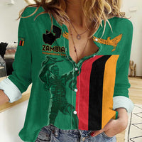 Personalized Zambia Independence Day Women Casual Shirt Lusaka Freedom Statue - Wonder Print Shop